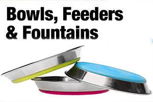 Cat bowls, cat fountains and feeders