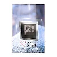 Love Cat Glass Photo Frame